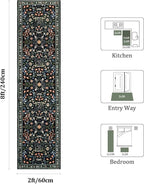 Yamaziot Washable Runner Rug 2x8 – Boho Non Slip Floral Hallway Runner Rug - Image 2