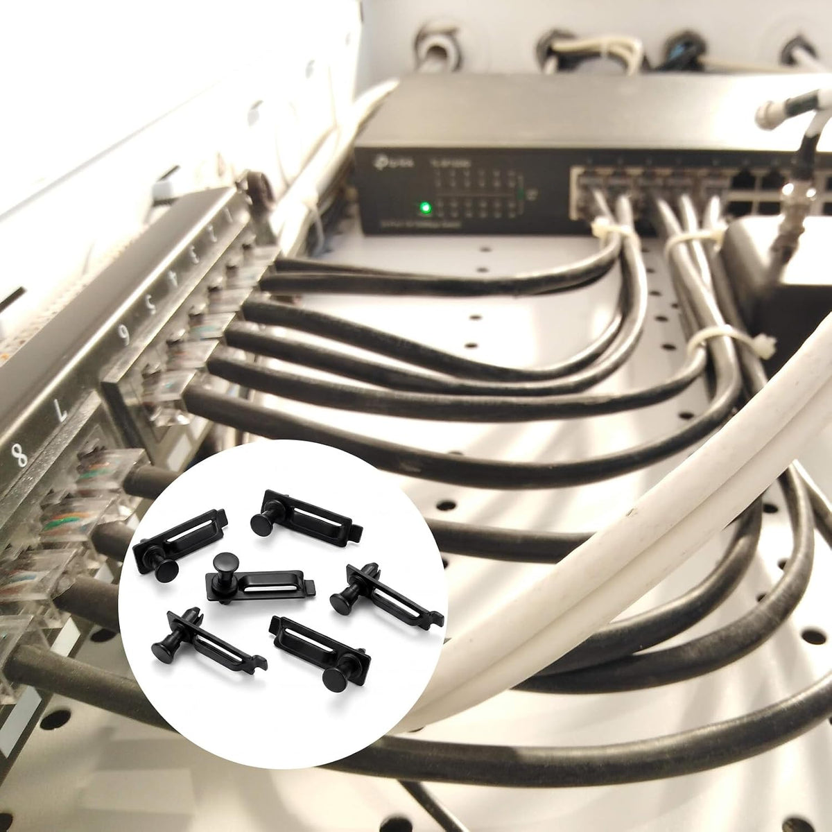 40 Pack Cable Management Clips Black Wire Clips Media Enclosure Management Clip Cord Organizers Holder No Tools to Install Wall Wire Clip Organizer for Desk Home Office