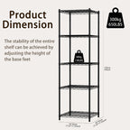 Wire Storage Standing Shelf Rack Tower, Corner Metal Shelving Unit with Adjustable Shelves, Space-Saving Organizer for Garage, Kitchen, Bathroom, 18 * 18 Inch
