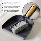 Hand Broom and Dustpan Set with Bamboo and Stainless Steel Handle, PET Bristles, Portable Cleaning Kitchen Countertops, Table Tops,Crumbs,beds,Sofas,Camping,Cars and Animal Cages