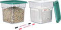2 Pack 4 QT Commercial Food Storage Containers with Lids, Clear Square Containers for Flour, Rice, Sugar, Pet Food and Dry Ingredients Storage with FIFO Label Area