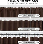 Deconovo Blackout Curtains, Thermal Insulated, W52 x L63 2 Panels, Back Tab - Image 2