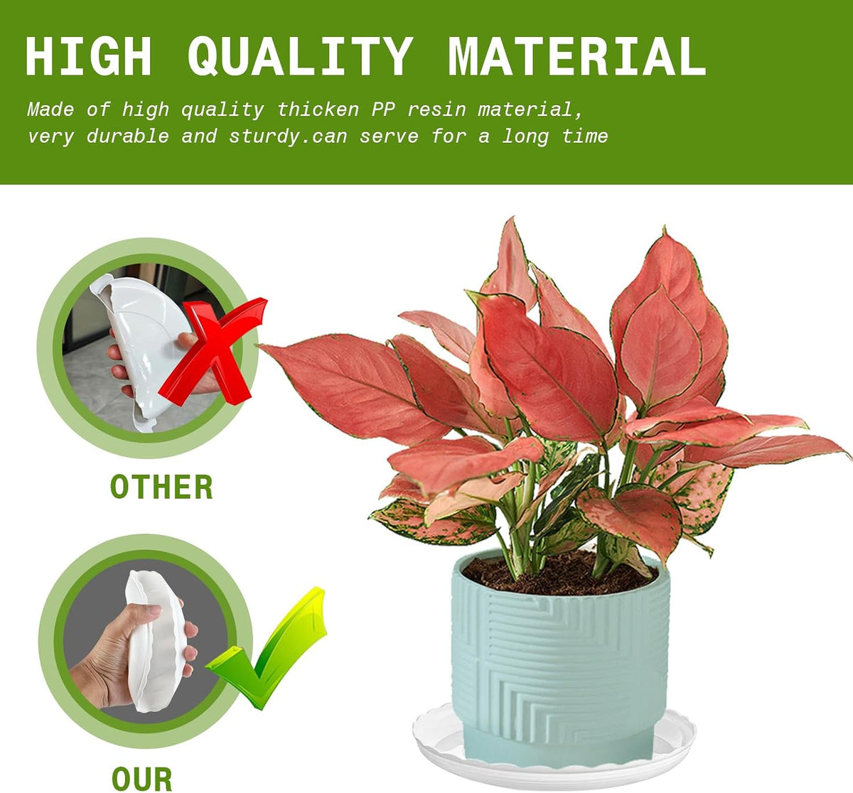 15 Pcs Plastic White Round Wave Plant Saucer,6 Inch/8 Inch/10 Inch,Durable Duty Flower Plant Pot Drip Tray Container for Home Garden Indoor and Out Door Plant