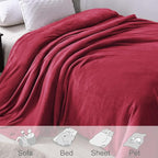 Exclusivo Mezcla Fleece Deep Red Throw Blanket - Image 4