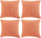 Fancy Homi 4 Packs Boho Coral Decorative Throw Pillow Covers 22x22 Inch by Fancy+Homi