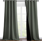 NICETOWN Dark Mallard Blackout Curtains 90 inches Long, Full Light Blocking by NICETOWN