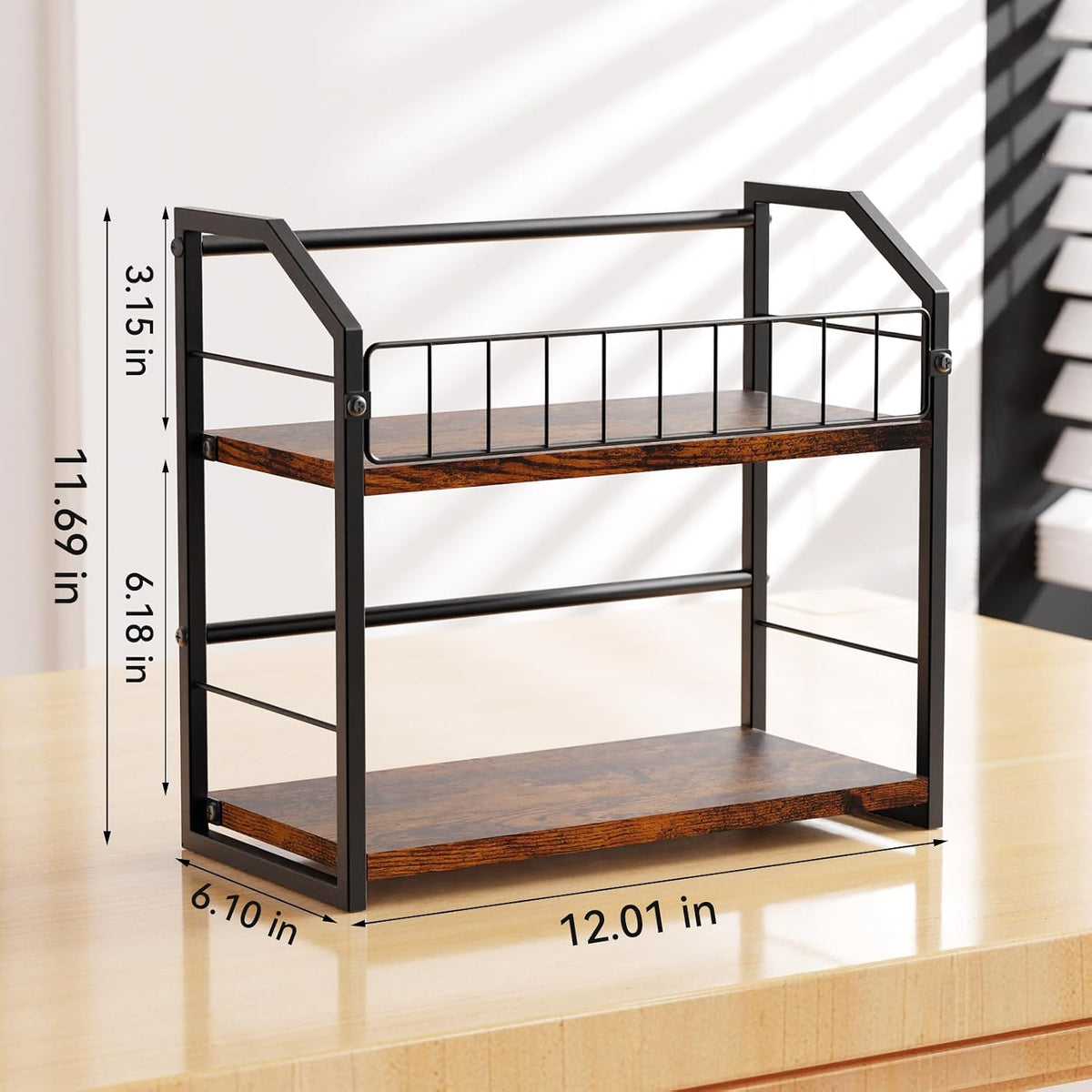 CD Storage Rack, 2 Tier CD holder & Display, 120 Capacity- Brown 2 Pack