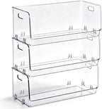 6 Pcs Stackable Storage Bins Open Front Clear Pantry Organizer