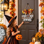 Interchangeable Welcome Sign Front Door with 4 Seasonal Wreaths & 21 Icons