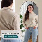 Arched Full Length Floor Mirror, 16"x59" Body Wall Mirror with Stand