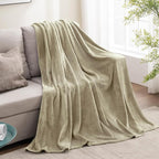 BEDELITE Fleece Blanket Twin Size Oat Linen Throw Blankets - Image 5