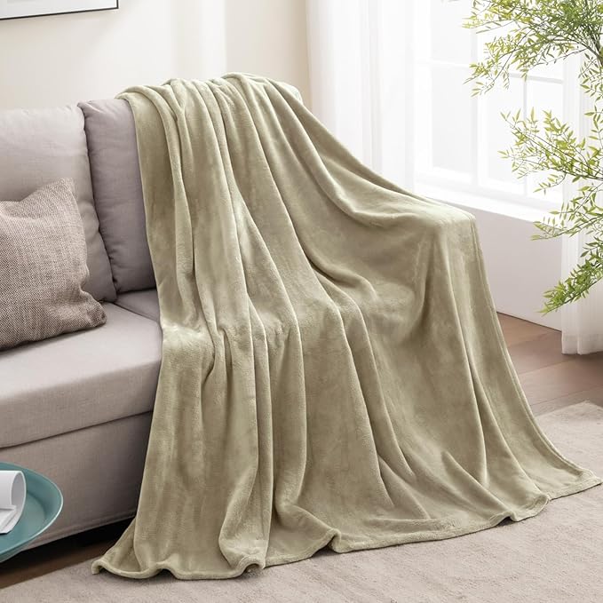 BEDELITE Fleece Blanket Twin Size Oat Linen Throw Blankets - Image 5