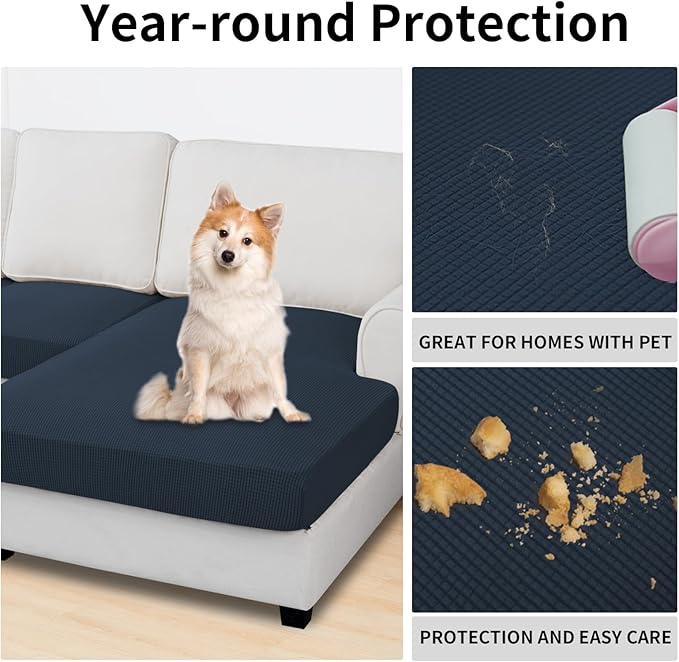 Easy-Going Stretch 3 Pieces Couch Cushion Covers - Image 3