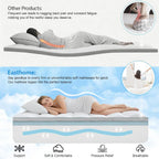 King Size Dual Layer 4 Inch Memory Foam Mattress Topper, 2 Inch Gel Memory Foam and 2 Inch Pillow Top Mattress Pad Cover, Thick Soft Bed Topper Medium Support for Back Pain, White