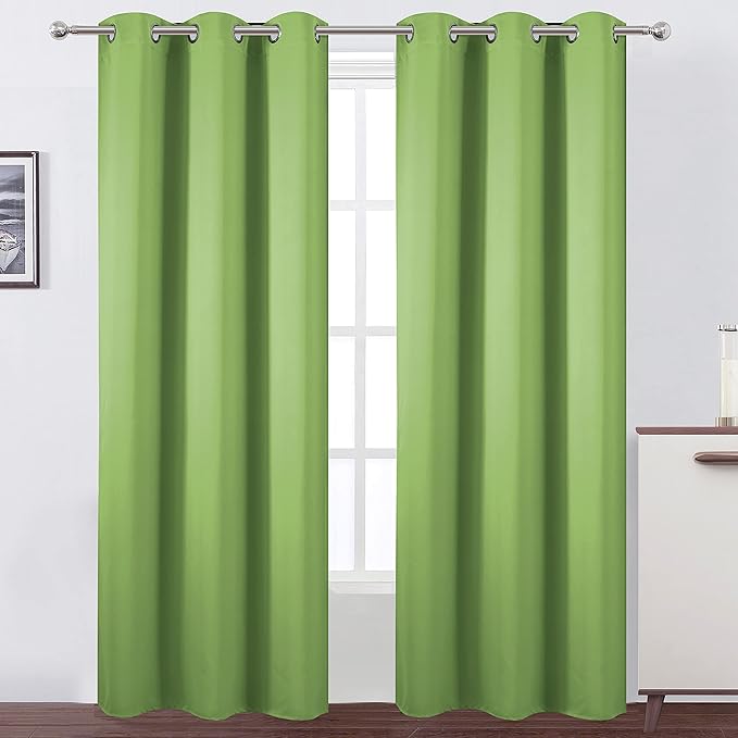 LEMOMO Light Green Thermal Blackout Curtains/42 x 95 Inch/Set of 2 Panels Room by Lemomo