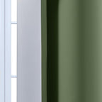 Yakamok Greyish White and Sage Green Ombre Curtains, Light Blocking Curtains - Image 5