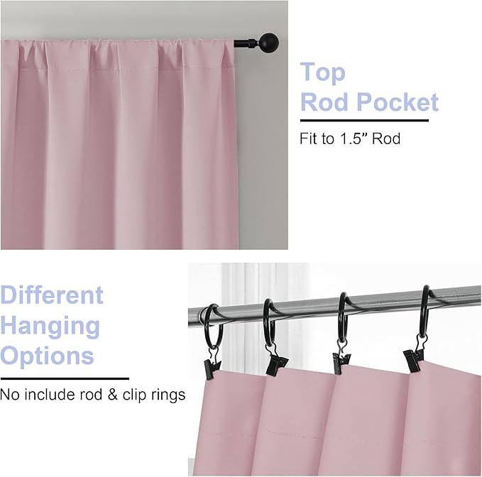 Simplebrand Ava Blush Blackout Curtains - Image 3