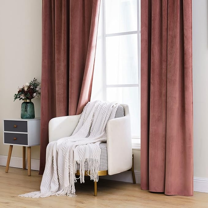 MIULEE Velvet Curtains 108 inches Long 2 Panels - Image 7