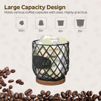Coffee Pod Holder Organizer, Compatible with K Cup & Nespresso Vertuo Pods, Large Capacity Coffee Pod Basket, for Kitchen Countertop, Rustic Brown KH09BR