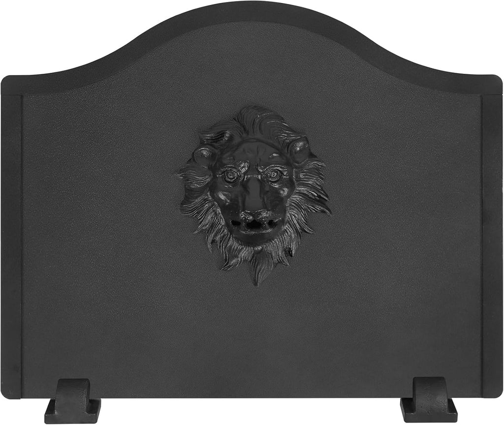 Firebacks for Fireplace- Iron Lion Fireback with Feet (19.5inch)