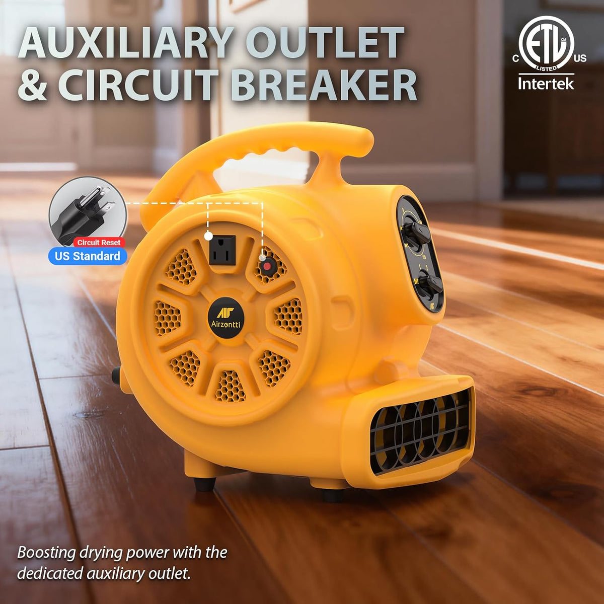 1100 CFM 3-Speed Industrial Air Mover Floor Blower Fan with Timer