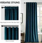 MIULEE Blue Velvet Curtains 84 inches 2 Panels - Image 2