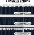 Deconovo Blackout Curtains, Thermal Insulated, W70 x L63 2 Panels, Back Tab - Image 2