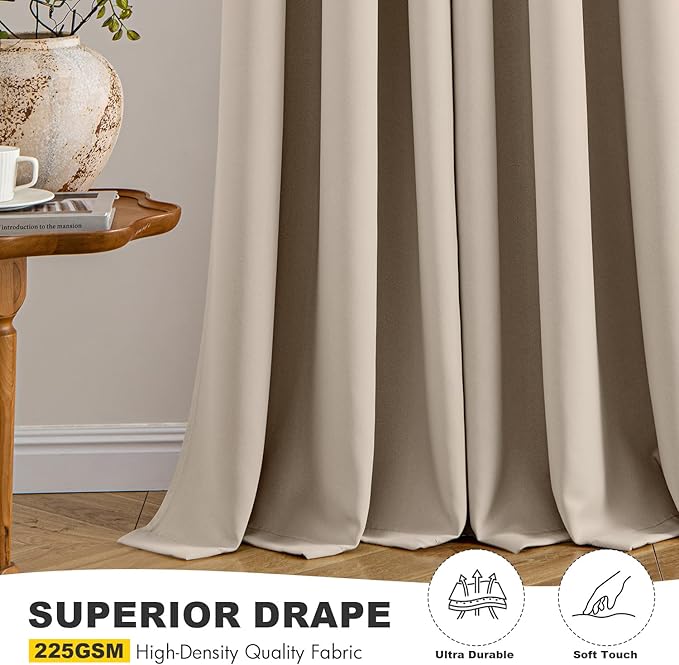 MIULEE Taupe Blackout Curtains - Image 5