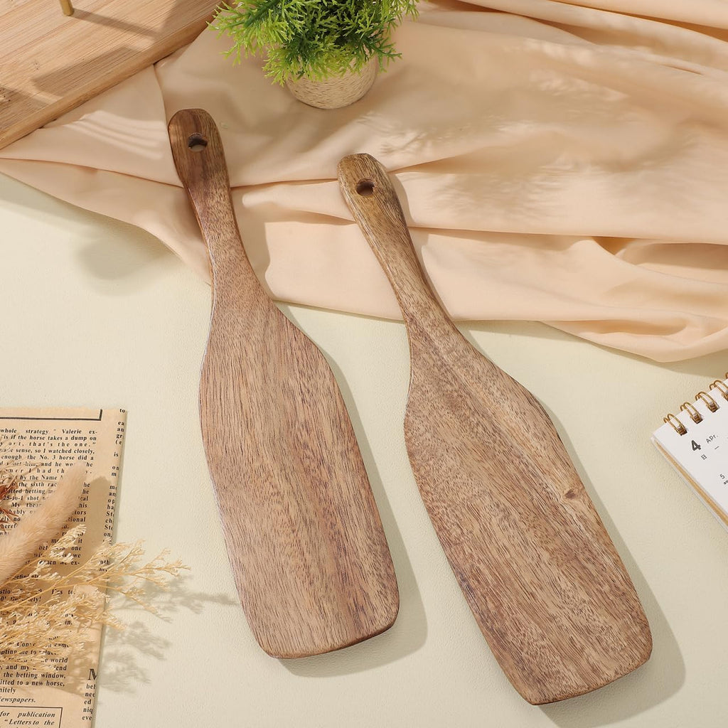 ABOOFAN 2pcs Mattress Lifters Acacia Wood 10.10X2.44X0.47in