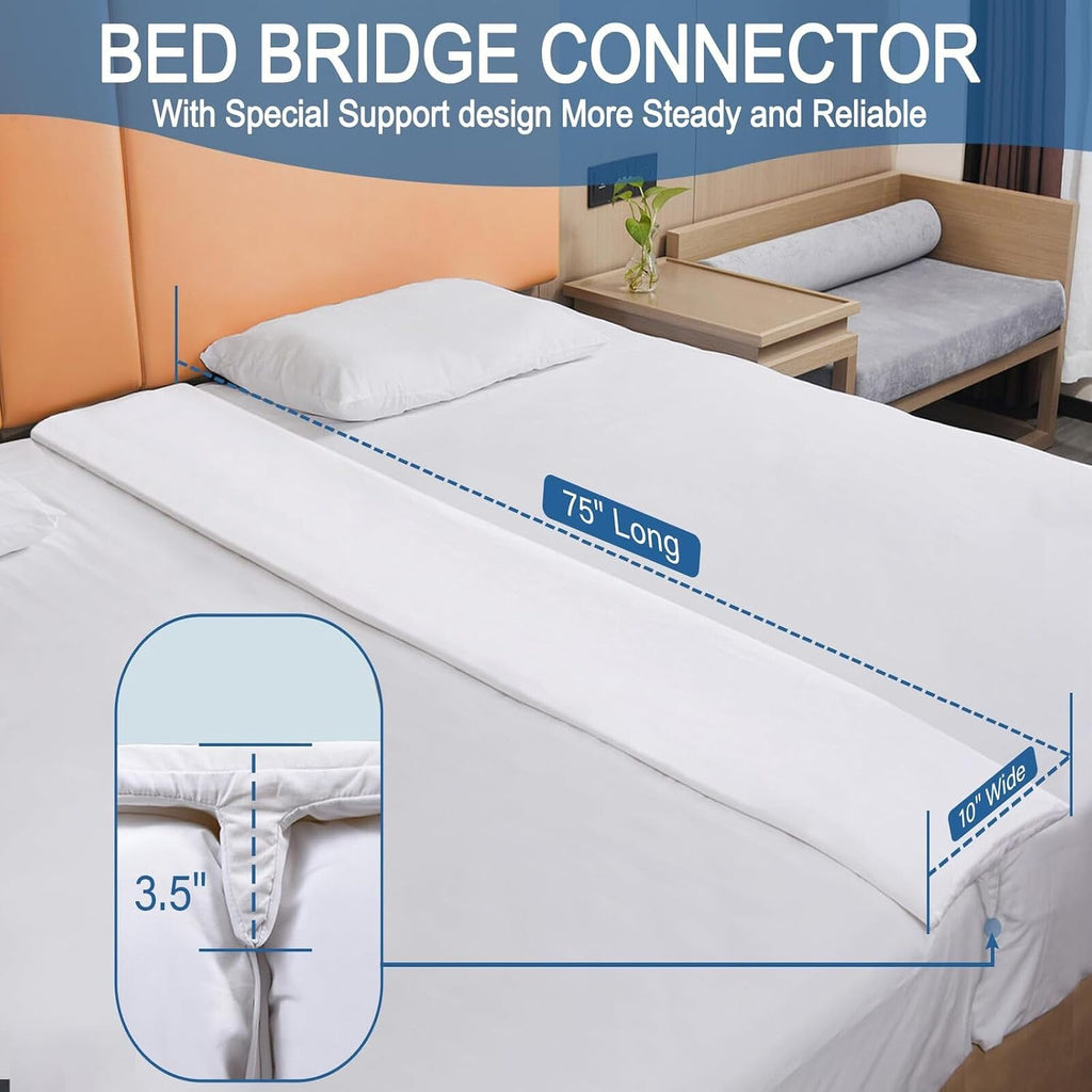 Vekkia 75” Split King Gap Filler for Adjustable Bed, Close Mattress Gap