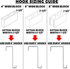 Over The Wall Heavy Duty Concrete Cinder Cement Block Wall Outdoor No Drill Fence Hooks Hangers - Extra Long Large Rafter Ladder Pool Equipment Pole Hangers for Planters Hoses Horse Tack Organization