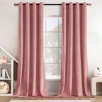MIULEE Blush Pink Curtains Thermal Insulated Polyester Soundproof Room by MIULEE