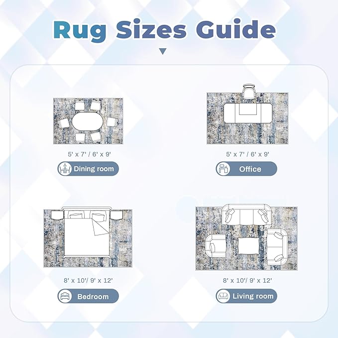 pmtsns Area Rugs 5x7 for Living Room: Washable Rug Modern Abstract Neutral Soft - Image 8