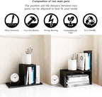 Jerry & Maggie Adjustable Rotatable Wood Desktop Display Shelf Black