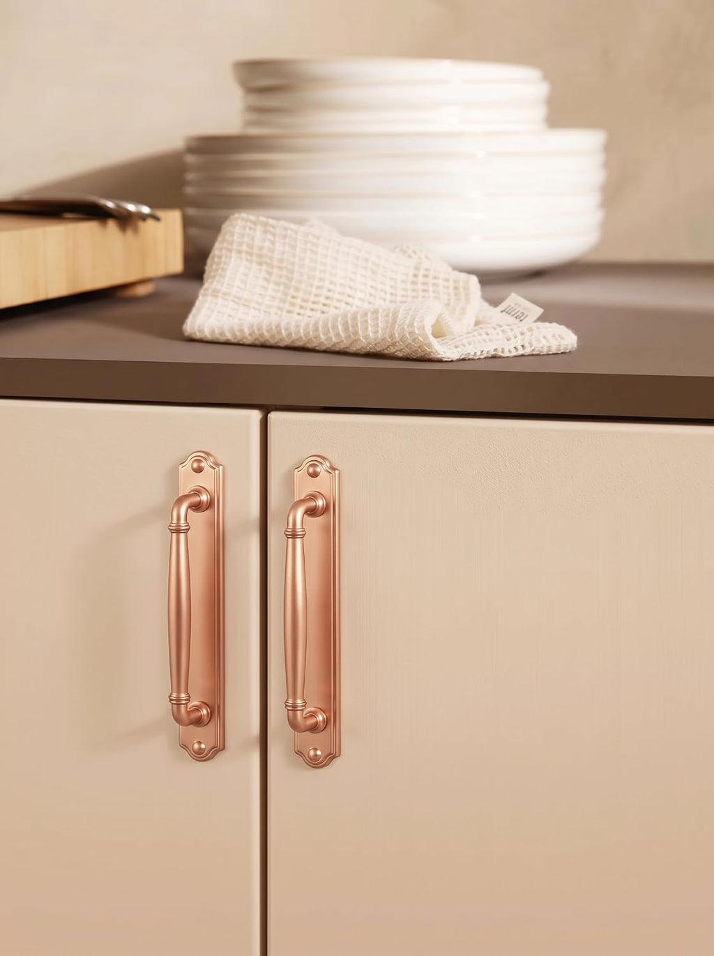 5.04" c-c Brushed Copper Cabinet Pulls Zinc Alloy Drawer Pulls with plate