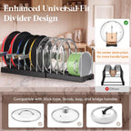 Lifewit Expandable Pot Lid & Pan Organizer for Cabinet with 11 Dividers