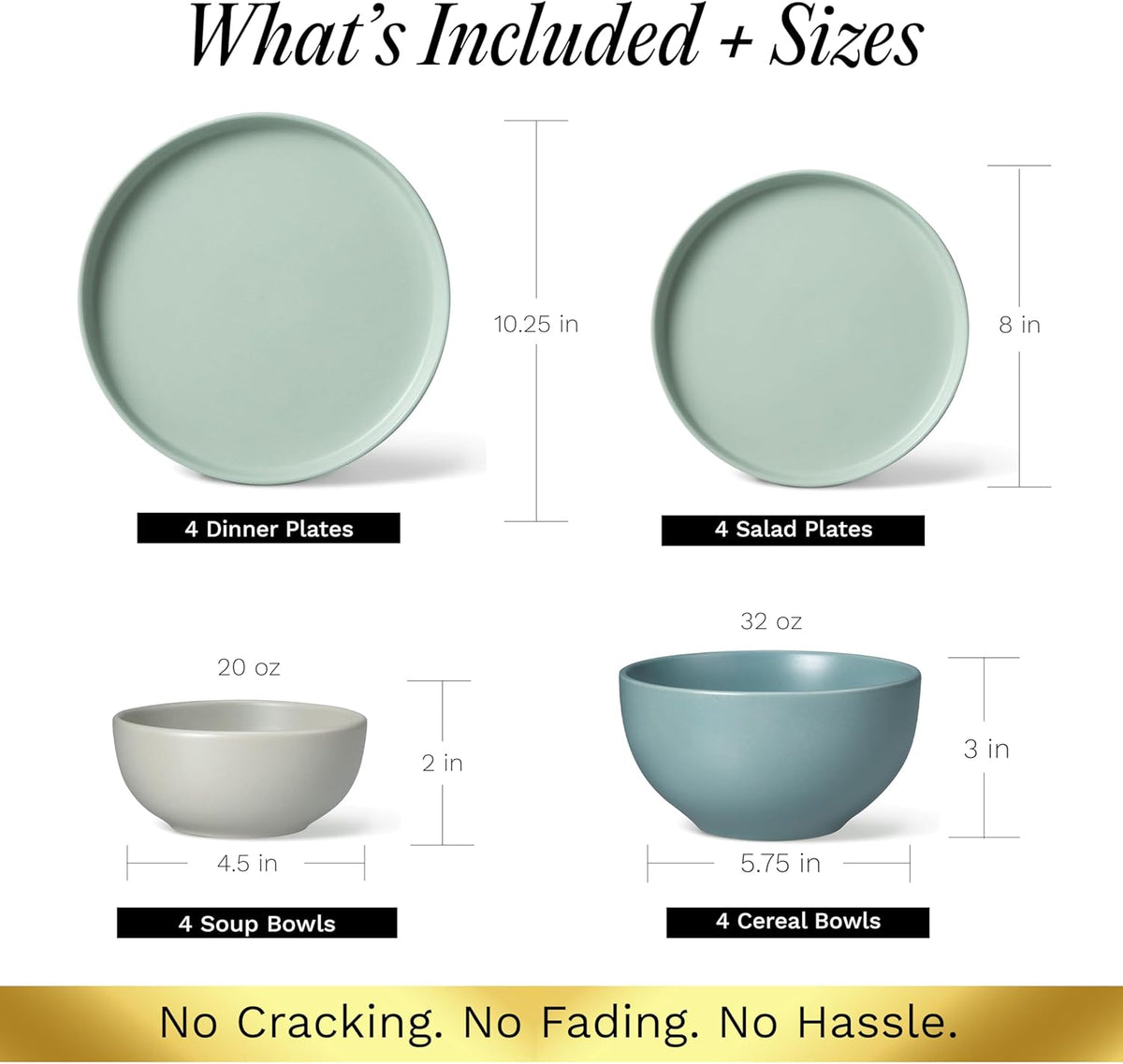 Sango 16-Piece Stoneware Dinnerware Set for 4, Satin Glazed Plates and Bowls Sets with Matte Finish, Ceramic Dish Set, Durable Kitchen Dishes, Microwave & Dishwasher Safe Dining, Rollo Artist's Blend