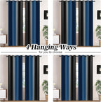 Yakamok Blackout Ombre Dark Blue and Black Curtains - Image 2