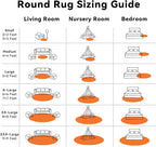 OLANLY Orange Round Rugs for Bedroom - Image 8