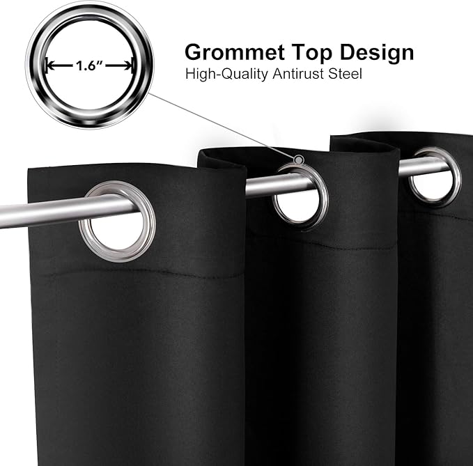 ChrisDowa Blackout Curtains 90 Inches Long 2 Panels Set - Image 2