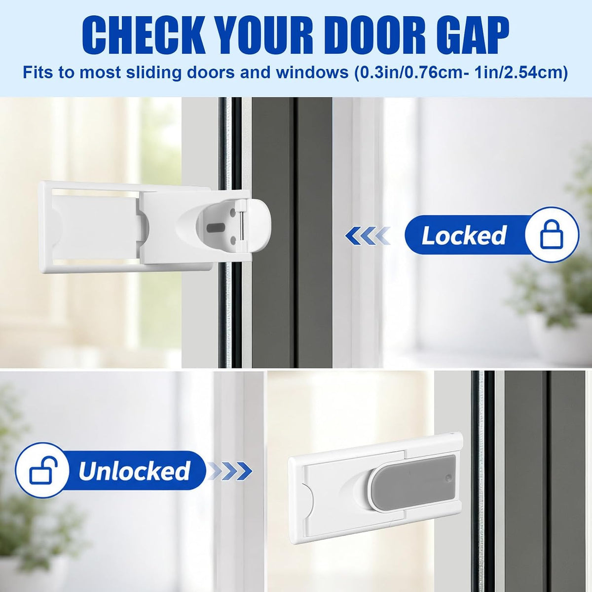 XIHIRCD 4pcs Sliding Door Kid Lock, Sliding Glass Patio Closet Door Lock