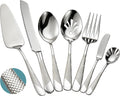 Premium Hammered 18/10 Stainless Steel Serving Utensil Set, 7-Piece