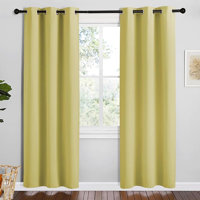NICETOWN Paler Yellow Room Darkening Curtains by NICETOWN