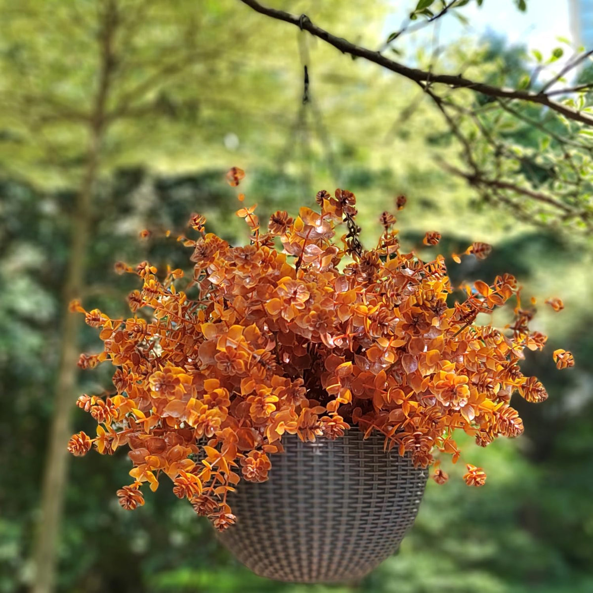 Grunyia Artificial Fall Flower- 12 PCS Bundles Fake Plants UV Resistant No Fade Faux Plastic Greenery Fall Flowers Garden Porch Patio Decoration Thanksgiving