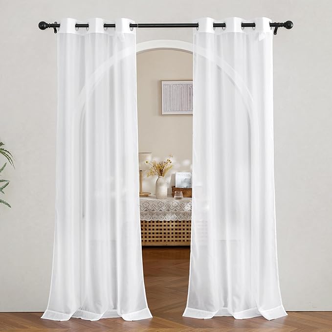 NICETOWN White Sheer Curtains 80 inches Long by NICETOWN