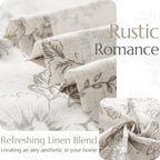 jinchan Linen Blend Curtain Floral Curtains - Image 5