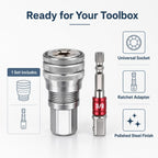 Universal Socket for Home DIY and Auto Repair, Ratchet Adapter, 1 Set