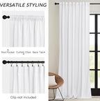 RYB HOME White Velvet Curtains 102 inches - Image 3