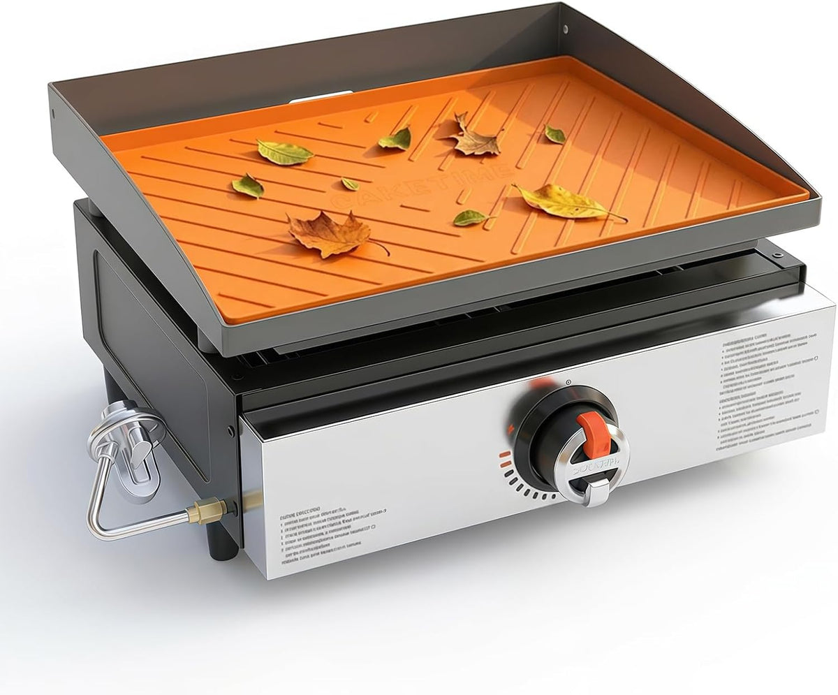 Caketime 36 Inch Silicone Mat for Blackstone Griddle Accessories Grill Top Cover Protector Waterproof Heat Resistant Durable Heavy Duty Cooking Baking BBQ Outdoor Tool Orange Father Dad Men Gifts