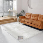 linmopm Faux Fur Rug Sheepskin Shag Fluffy Fuzzy 5x7 ft White Rugs by Limopmfauxfurproducts